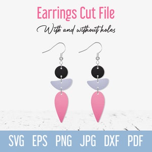 Boho Boho Dangle Earring svg template, Bohemian faux leather earrings svg, Earrings Cut File for Cricut Glowforge Silhouette Laser cutting