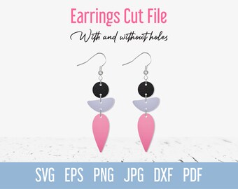 Modèle svg boucle d'oreille Boho Boho, boucles d'oreilles Boho simili cuir svg, boucles d'oreilles couper fichier pour Cricut Glowforge Silhouette découpe laser