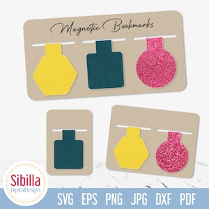 Magnetic Bookmark SVG Cut File, DIY Planner Book Mark Faux Leather SVG Template,  Book Lover Gift Idea, Page Keeper Cricut Silhouette svg