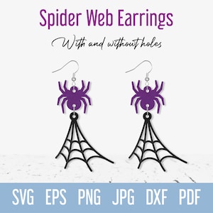 Spider Web earring svg, Halloween Dangle Leather earrings SVG cut file for cricut, faux leather earring svg, Halloween svg earrings template