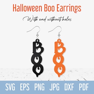 Boo earrings svg,Halloween boo earrings cut file, Halloween glowforge earrings, Boo laser earrings svg, Cricut earrings, Xtool earrings, Holiday earrings, Boo halloween DIY earrings, Halloween gift idea, Halloween Faux leather earrings svg