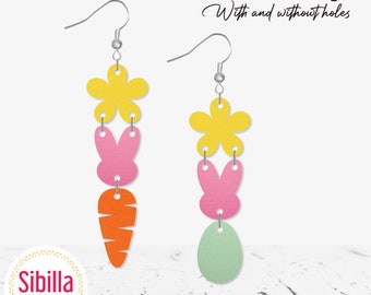 Cute Easter Earrings SVG MEGA BUNDLE, Faux leather easter earring svg