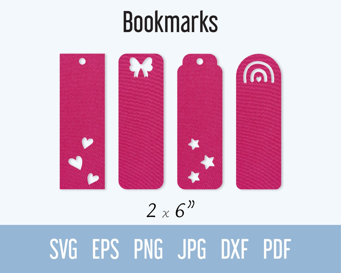 Cute Bookmark Bundle Svg Heart Svg Bookmark Bow Bookmark Etsy