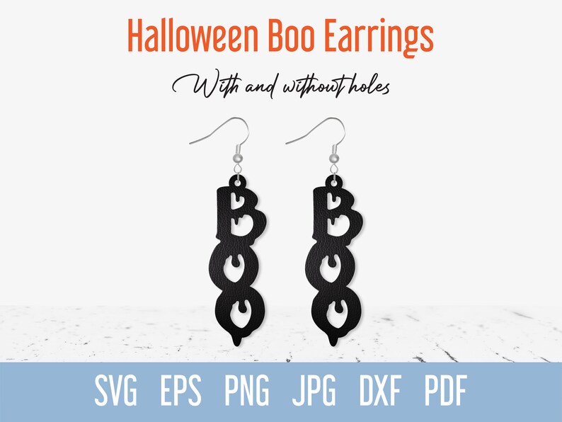 Boo earrings svg,Halloween boo earrings cut file, Halloween glowforge earrings, Boo laser earrings svg, Cricut earrings, Xtool earrings, Holiday earrings, Boo halloween DIY earrings, Halloween gift idea, Halloween Faux leather earrings svg
