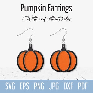 Pumpkin Stacked Leather earring SVG, Halloween earrings SVG, Fall faux leather earring svg, Halloween yewelry svg, Fall earring svg cut file