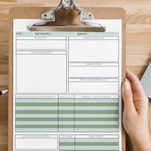 Ultimate Sales Meeting Planner - Printable, Meeting Notes, Agenda, Note Taking, Office Organizer