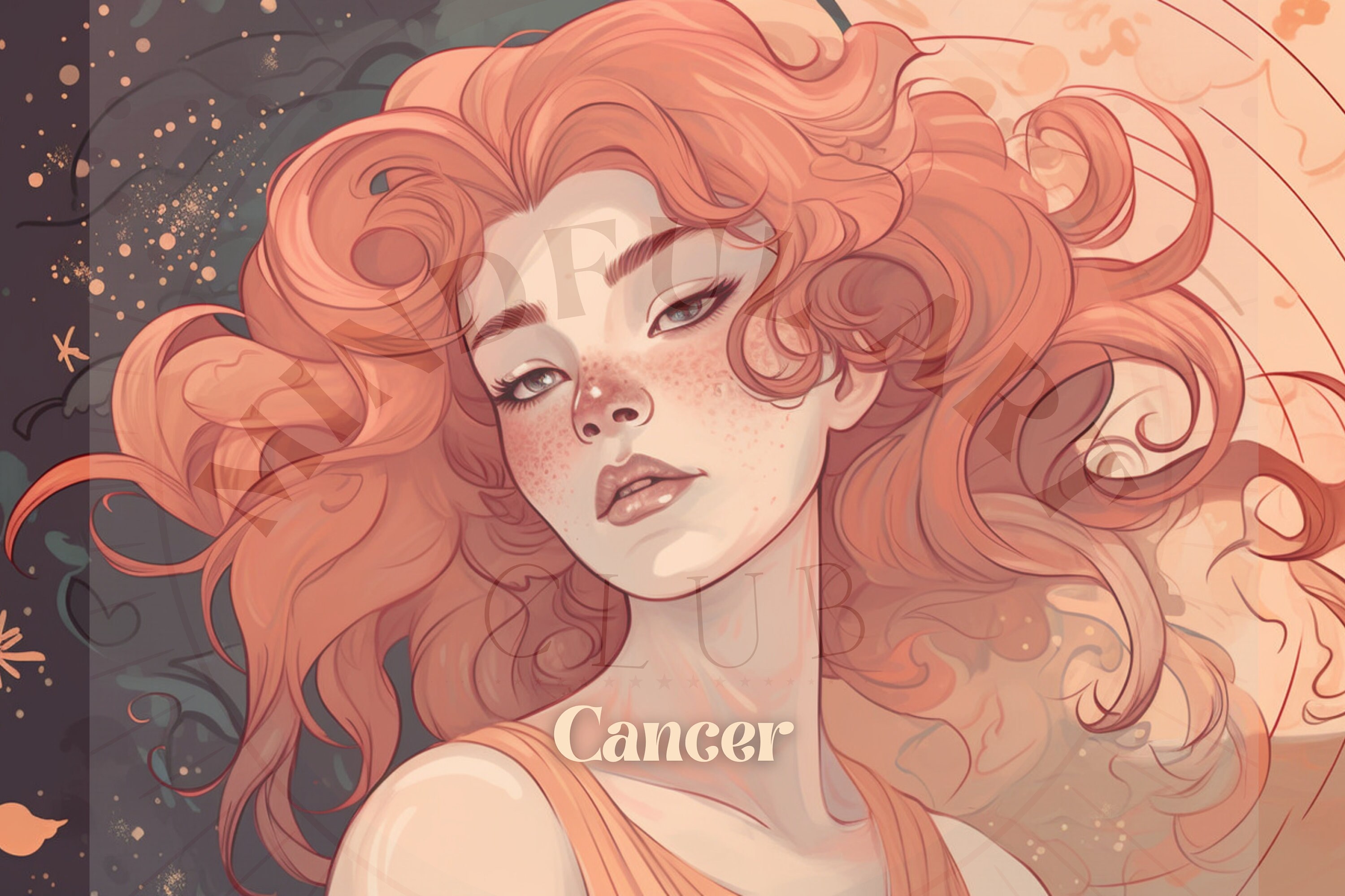 Cancer Zodiac Gifts for Her Zodiac Sign Birthday in July Print Etsy