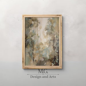 Impressionist Forest Oil Painting | Abstract Art | Antique Decor | Vintage Landscape Art Print | Autumn Forest Wall Art | Digital Download