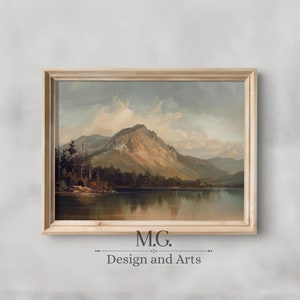 Lake Painting | Antique Lake View Landscape | Vintage Lake House Wall Art | Landscape PRINTABLE Digital