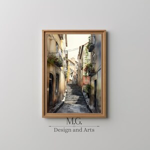 Lisbon cityscape painting | Architecture Wall Decor | Antique Decor Watercolor | Living Room Decor | Watercolor art | Vintage wall art