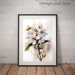 Kitchen Decor | Botanical Farmhouse Decor | Watercolor flowers | Vintage flower art |  Digital download | Printable wall art