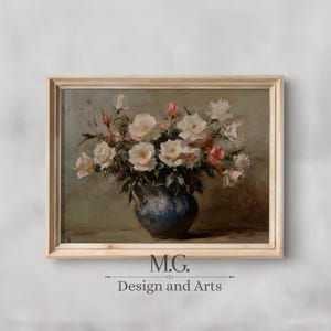 Decoración de cocina vintage / Impresión de naturaleza muerta botánica vintage / Pintura de flores / Arte de pared digital imprimible rústico europeo