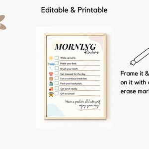 Morning and Night Routine Chart + FREE Chore Chart, Kids Routine Chart ...