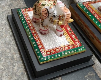 Marble Elephant Statue 6*4,Vintage Marble Statue,Vintage Marble Elephant ,Rajasthani crafts, Rajasthani Meenakari Urn, Rajasthani Art, Gifts