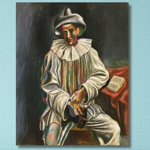 Pablo Picasso: Pierrot (1918) Canvas Art/Picasso Artwork Print/Picasso Reproduction/Picasso Poster/Picasso Painting/Home Wall Decor Gift 11