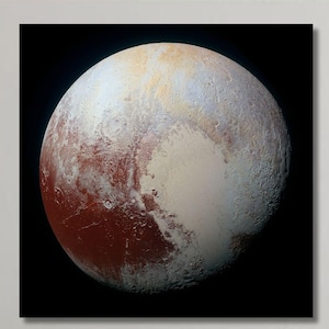 Lienzo de alta resolución del planeta Plutón/Arte de pared de astronomía espacial/Impresión colorida del sistema solar/Póster moderno grande del universo/Decoración del hogar de la NASA/44