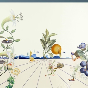 Salvador Dali: Flordali I (1981) canvas muurkunst/gesigneerde lithografie poster/surrealisme schilderij/kunstwerk muur decor/musical bloemen print/70