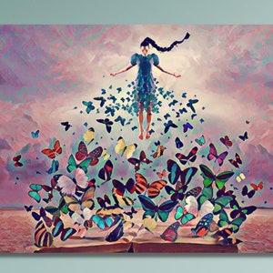 Verträumtes Zimmer Poster/Fantasy Kunstdruck/Geschenk für Sie/Banksy Schmetterling/37