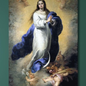 Bartolome Esteban Murillo The Immaculate Conception Canvas/Baroque Religious Art/Virgin Mary Masterpiece/Classic Catholic Wall Decor Gift/5