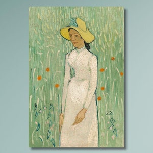 Vincent van Gogh: Girl in White (1890) Canvas Wall Art/Girl Poster/High Quality Print/Van Gogh Painting/Wrappped or Framed Wall Art Gift/41