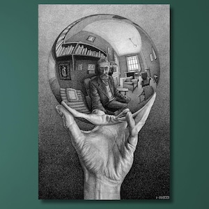絵画 Space Hand VINTAGE M.C. ESCHER LUCID LINES PRINT poster HAND WITH