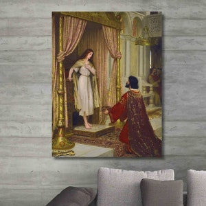 Edmund Blair Leighton: The King and the Beggar - Maid Canvas Wall Art, Knight Poster, Vintage Art, Home Wall Decor, Knight Painting Gift (9)