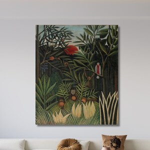 Henri Rousseau Canvas Wall Art/Digital Print/Henri Rousseau Poster/Rousseau Jungle/Botanical/Equatorial Jungle Painting/Home Decor Gift/4