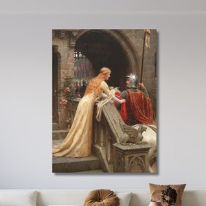 Edmund Blair Leighton: God-Speed! Canvas, Knight and Lady Poster, Vintage Wall Art, Home Wall Decor, Knight Painting, Knight Print Gifts (7)
