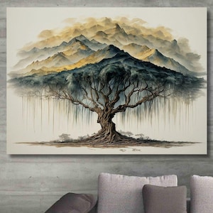 Tree of Life Canvas Wall Art, Tree of Life Wall Art, Tree of Life Poster, Extra Large Wall Art, Modern Canvas Painting, Home Wall Decor 9