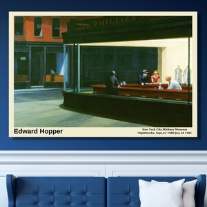 Edwart Hopper Nighthawks Painting Edward Hopper Printable Wall Art Decor Edwart Hopper Whitney Museum Classic Fine Art Poster Home Decor/9
