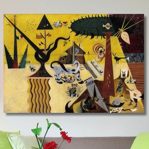 The Tilled Field Poster/Joan Miro Ferra Canvas Art/Oil Art Painting/Miro Artwork/Exhibition/Fauvism Print/Surrealism Art/Home Decor Gifts/3