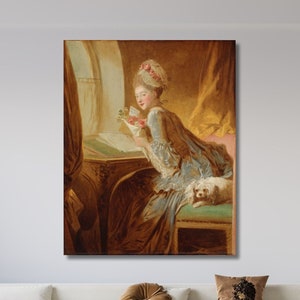 Jean Honoure Fragonard: The Love Letter Leinwand Kunst, Liebesbrief Druck, Kunstwerk Druck, Vintage Poster, Fragonard Malerei, Wanddeko 6