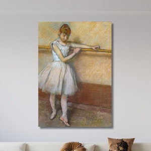 Edgar Degas: Barre Dancer Canvas Wall Art, Ballerina Portrait, Dancer Painting, Ballet Dance Art Print, Ballerina Art for Girls Room (3)