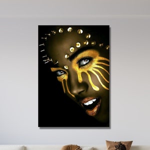 african woman canvas african girl paint african women art african woman decor canvas wall art canvas painting african woman wall decor/12