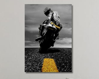 Valentino Rossi Poster/Moto Gp Canvas Wall Art/Moto Gp Wall Art Decor/Sport Painting/Sport Gift for Him/Grand Prix Racing/Motorcycle Print/8