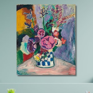 Henri Matisse Flores en un jarrón Lienzo Arte de pared/Impresión digital/Póster de exposición de Matisse/Decoración de pared de Matisse/Pintura en lienzo/Regalo de decoración del hogar/2