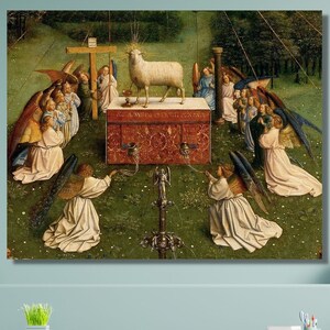 Jan Van Eyck: Ghent Altarpiece Mystic Lamb Canvas Wall Art/Lamb Painting/Famous  Prints/Reproduction Artwork/Mystic Lamb Wall Decor Gift