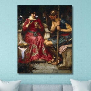John William Waterhouse: Jason and Medea  (1907) Canvas Wall Art, Abstact Print, Artwork Poster, Reproduction, Decor, Oil Painting Gift (17)
