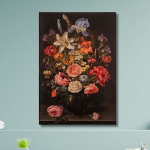 Museo de Arte de Baltimore/Espuela de caballero y otras flores en un jarrón de vidrio sobre una mesa/Lienzo con jarrón de flores/Arte mural floral para regalo/Impresión de pintura