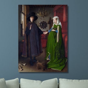 The Marriage of Arnolfini Jan van Eyck Canvas Wall Art/Arnolfini Portrait/Arnolfini&#39;s Wedding Poster/Artwork Print/Art Painting/Reproduction