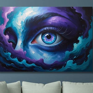 Colorful - Blue Eye Canvas Painting/Mixed Color Eye Poster/High Quality Print/Eye Poster/Eye Artwork/Home Wall Decor/Office Wall Gift/2