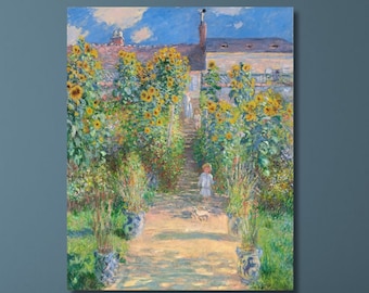 クロード・モネ：ヴェトゥイユの画家の庭（1880）キャンバスアート