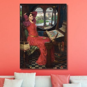 I&#39;m Half Tired of Shadows, said the Lady of Shalott John William Waterhouse Canvas Art Print, Artwork Painting, Home Wall Decor Gift (6)