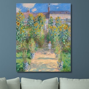 Claude Monet: The Artist&#39;s Garden At Vetheuil Canvas Wall Art, Art Painting, Poster Gift, Home Wall Decor, Art Print, Reproduction Artwork 5
