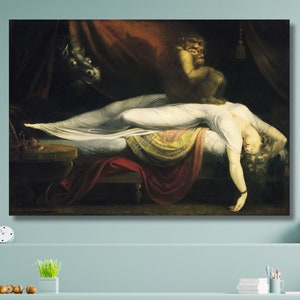 Henry Fuseli: The Nightmare (1781) Canvas Art, Henry Fuseli Reproduction Wall Decor, Fuseli Exhibition, Artwork Poster, Fine Art Painting