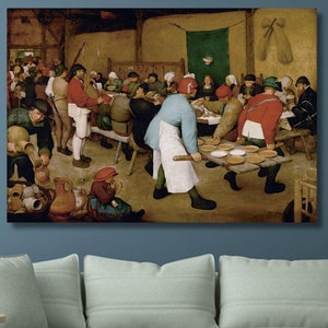 Pieter Bruegel the Elder: Peasant Wedding (1568) Canvas Art, High Quality Print, Artwork Poster Gift, Oil Painting Print, Village Wedding 12