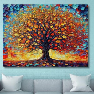 Tree of Life Canvas Wall Art, Tree of Life Wall Art, Tree of Life Poster, Extra Large Wall Art, Modern Canvas Painting, Home Wall Decor 19
