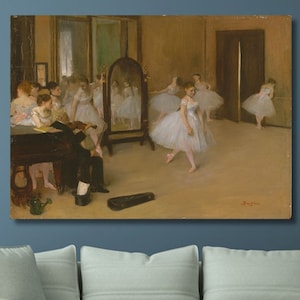 Edgar Degas: Dance Chase Canvas Wall Art, Ballerina Portrait, Dancer Painting, Ballet Dance Art Print, Ballerina Art for Girls Room, Gift 4