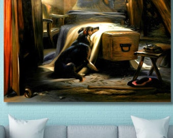 エドウィン・ランドシーア：老羊飼いの喪主（1837年）キャンバス