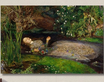Ophelia John Everett Millais from William Shakespeare's play Hamlet. Ophelia Canvas Wall Art/Ophelia Print/British painting/Ophelia Poster